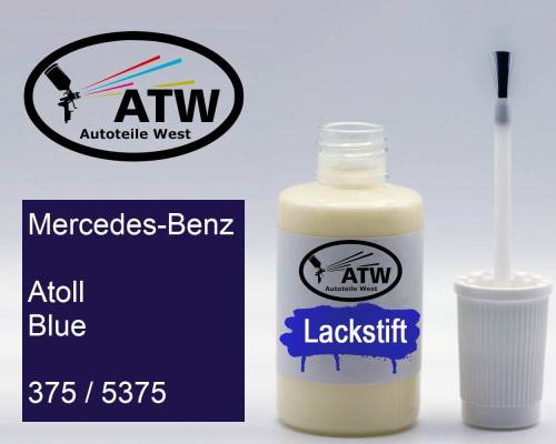 Mercedes-Benz, Atoll Blue, 375 / 5375: 20ml Lackstift, von ATW Autoteile West.